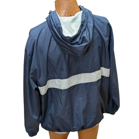 Disney World WDW Navy Blue Windbreaker Jacket Reflective Stripe Mickey Patch - Picture 3 of 9